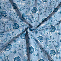 Butterfly garden on Blue| Jaipuri Screen printed| Double Dohar | Premium Mulmul Cotton | Reversible