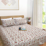 Rust Flower Spread   | 210TC Pure Cotton Bedsheet