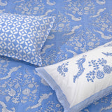 Blue Bird| 300TC Bedsheet | 2 Pillow Covers | Mulmul Cotton Dohar