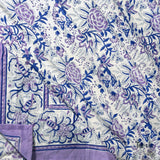 Jaipur Floral PrintWhite Lavender Garden| 300TC Mercerized Cotton Bedsheet