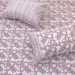 Vintage Pink| 300TC Bedsheet | 2 Pillow Covers | Mulmul Cotton Dohar
