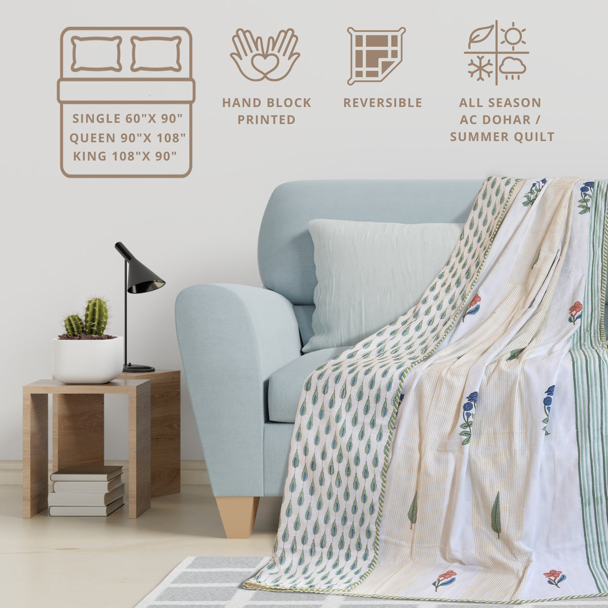 Floral Panel | Dohar | Summer Blanket