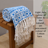 Blue Tapestry | Cotton Yarn Sofa Throw