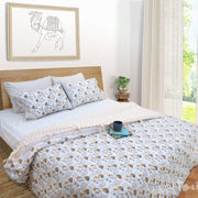 Grey Cartoon | Quilt Duvet Cover with Pillow Covers