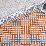 Brown Checks Blue Lines | Pure Mulmul Cotton | Flannel filling