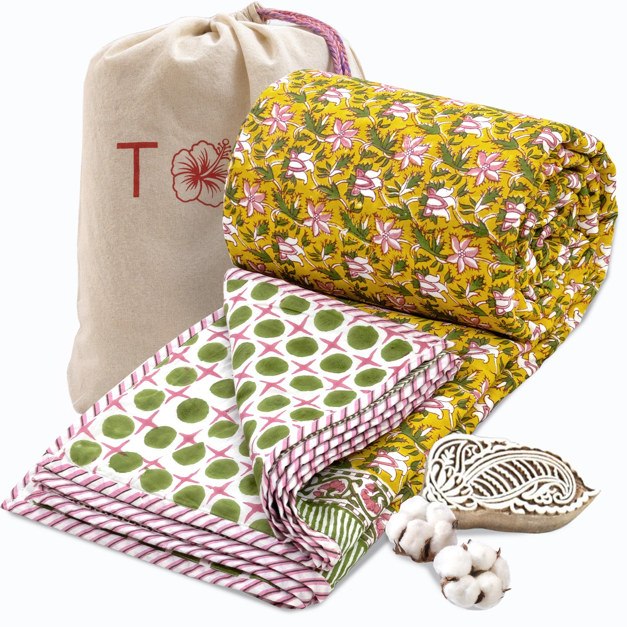 Pink Floral Pond | Dohar | Summer Blanket