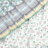 Small Blue Jaal | Pure Mulmul Cotton | Flannel filling