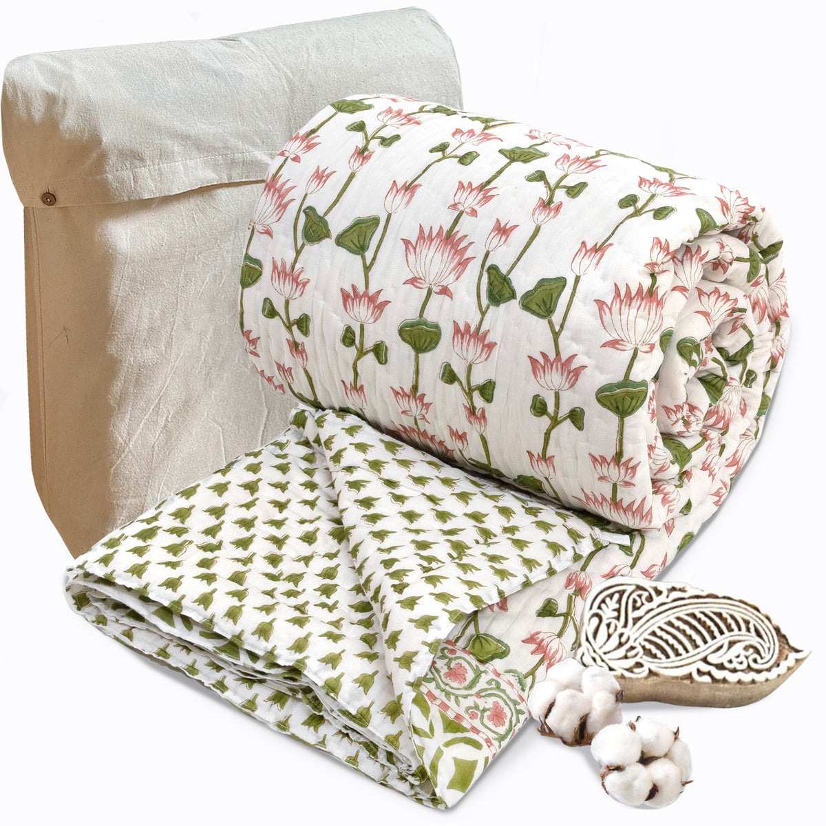 Lotus Vines  |  Quilts | Razai | Comforter