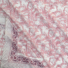 Pink Bird Kalamkari | 210TC Pure Cotton
