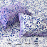 Jaipur Floral PrintWhite Lavender Garden| 300TC Mercerized Cotton Bedsheet