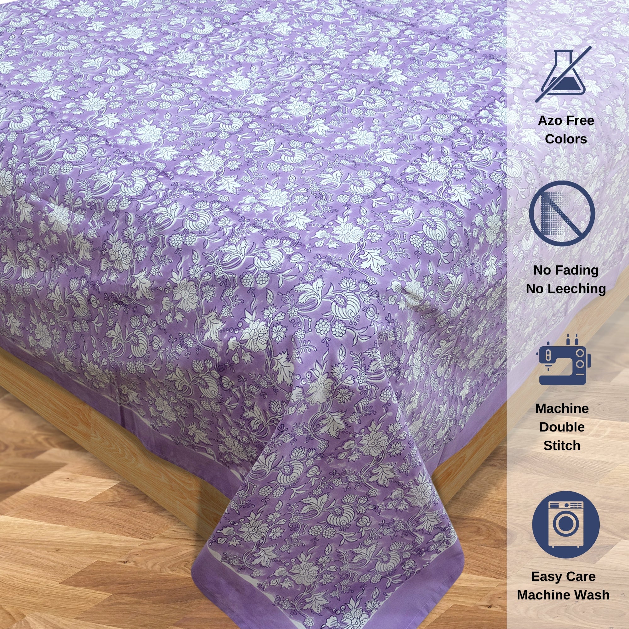 Lavender Kalamkari  - Bedsheet for double bed