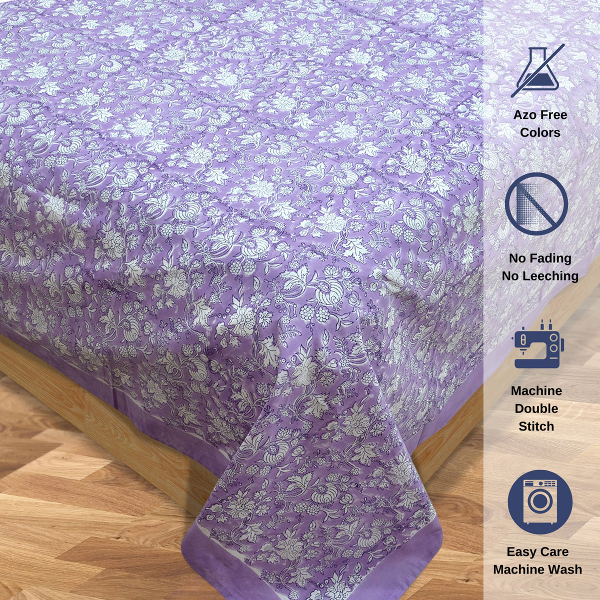 Lavender Kalamkari | Premium Bedsheet