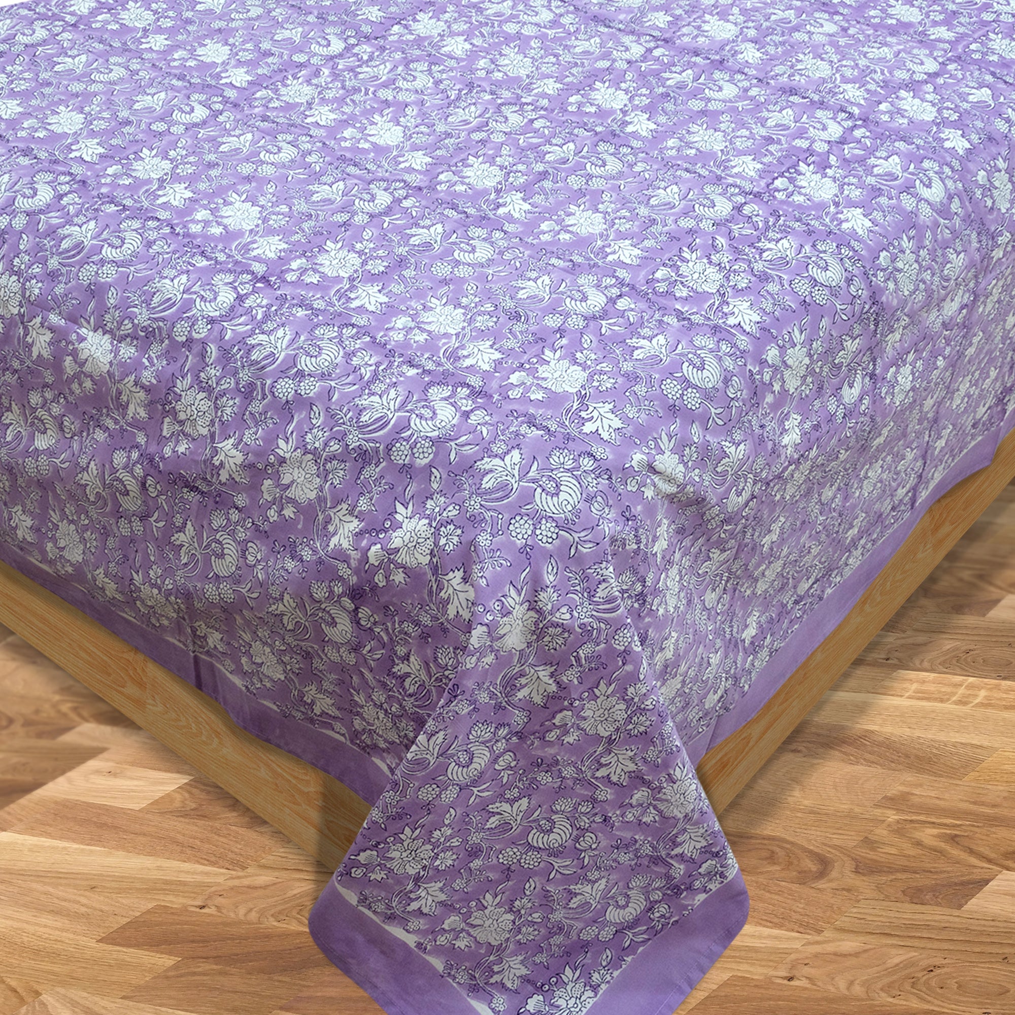Lavender Kalamkari | Premium Bedsheet