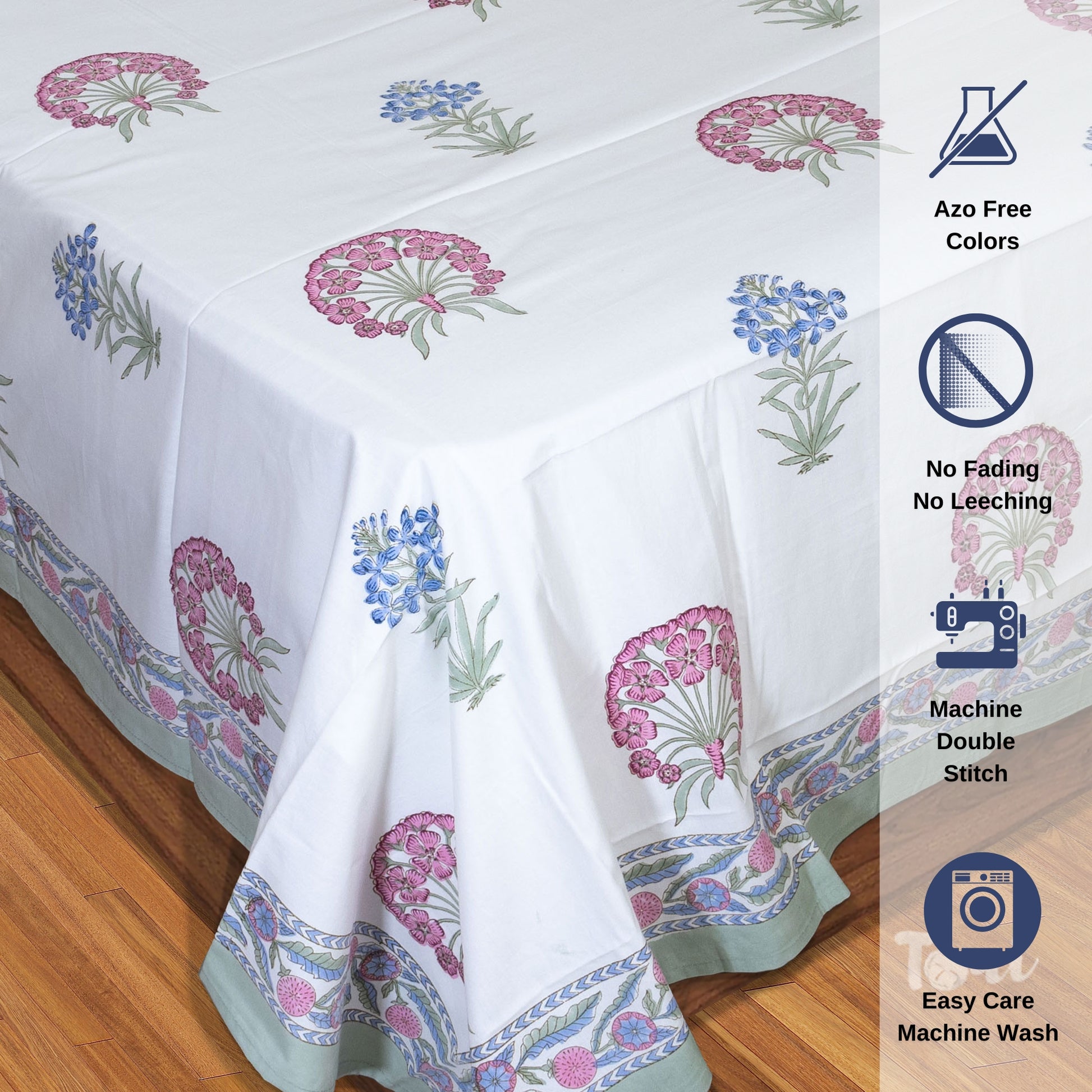 Balsam on White  - Bedsheet for double bed