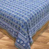 Sage Green Denim Blue  | 210TC Pure Cotton Bedsheet