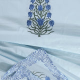 Blue Tulips on Blue | 300TC Mercerized Cotton Bedsheet