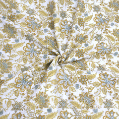 Autumn Leaves & Florals  | Pure Mulmul Cotton | Flannel filling