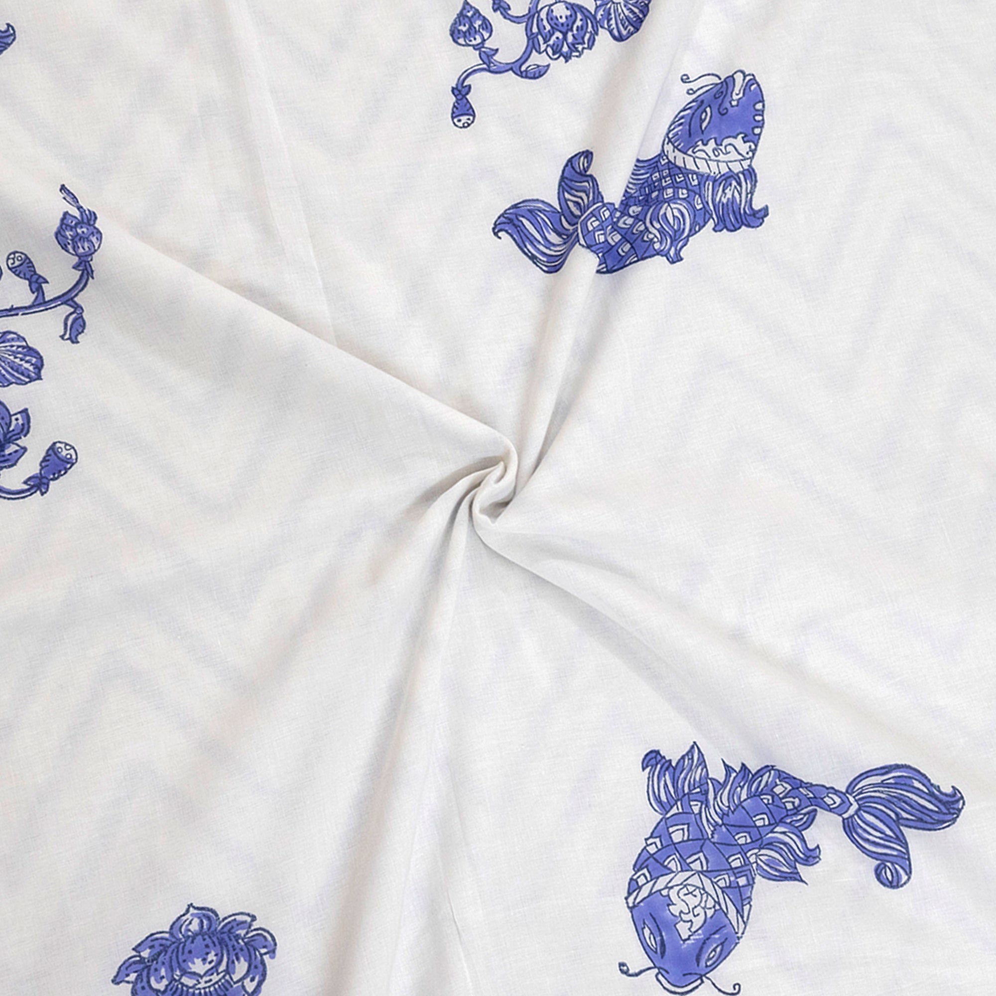Purple Kalamkari Fish | Dohar | Summer Blanket