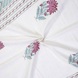Pink Blue White | Pure Cotton Bedsheet