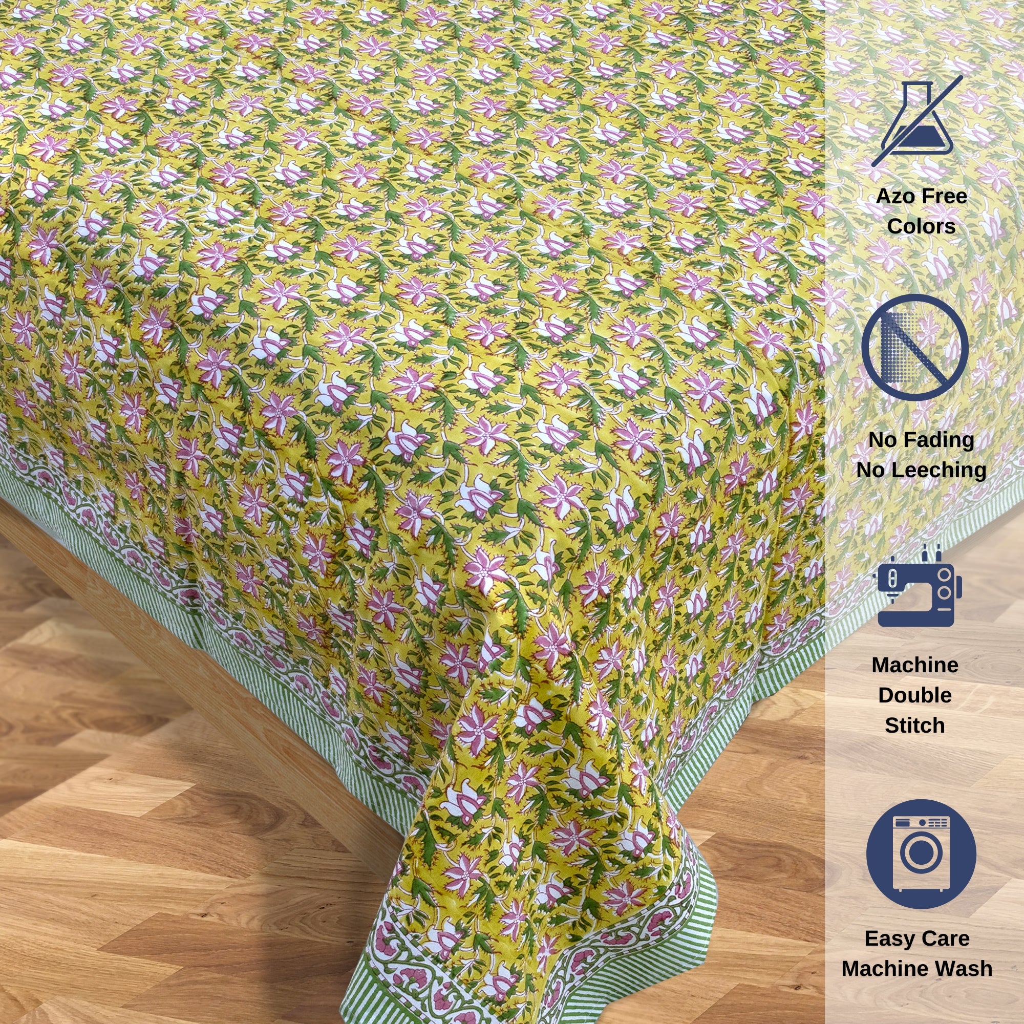 Pink Floral Pond| Premium Bedsheet