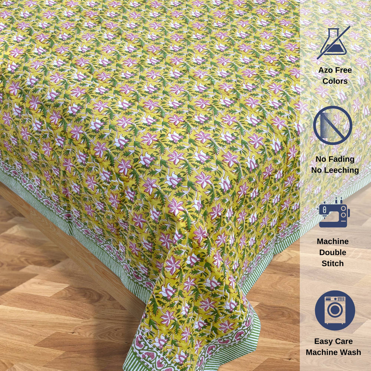 Pink Floral Pond| Premium Bedsheet