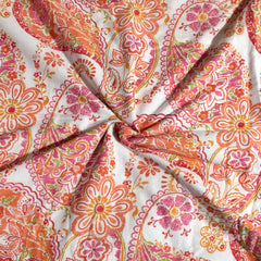 Pink Paan on White| Jaipuri Screen printed| Single Dohar | Premium Mulmul Cotton | Reversible