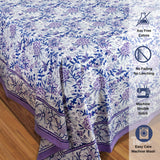 Jaipur Floral PrintWhite Lavender Garden| 300TC Mercerized Cotton Bedsheet