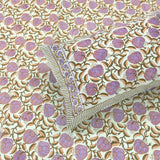 Round Flowers on Green | 300TC Bedsheet | 2 Pillow Covers | Mulmul Cotton Dohar