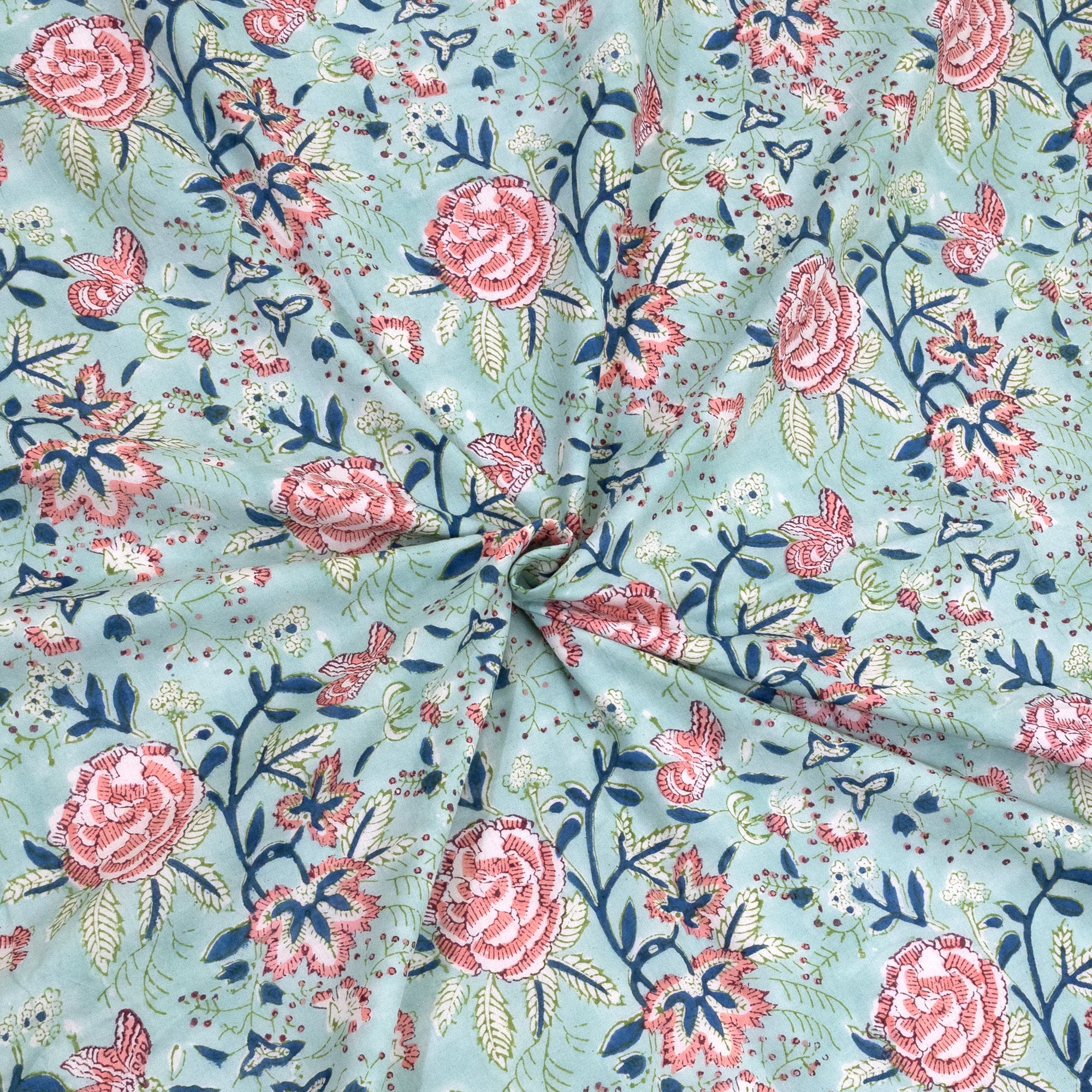 Rose on Green | Dohar | Summer Blanket