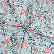 Rose on Green | Dohar | Summer Blanket