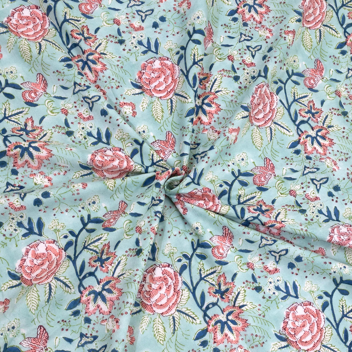 Rose on Green | Dohar | Summer Blanket