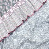 Green Line Pattern | Pure Mulmul Cotton | Flannel filling