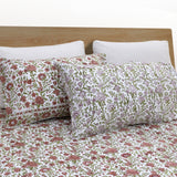 Rust Flower Spread   | 210TC Pure Cotton Bedsheet