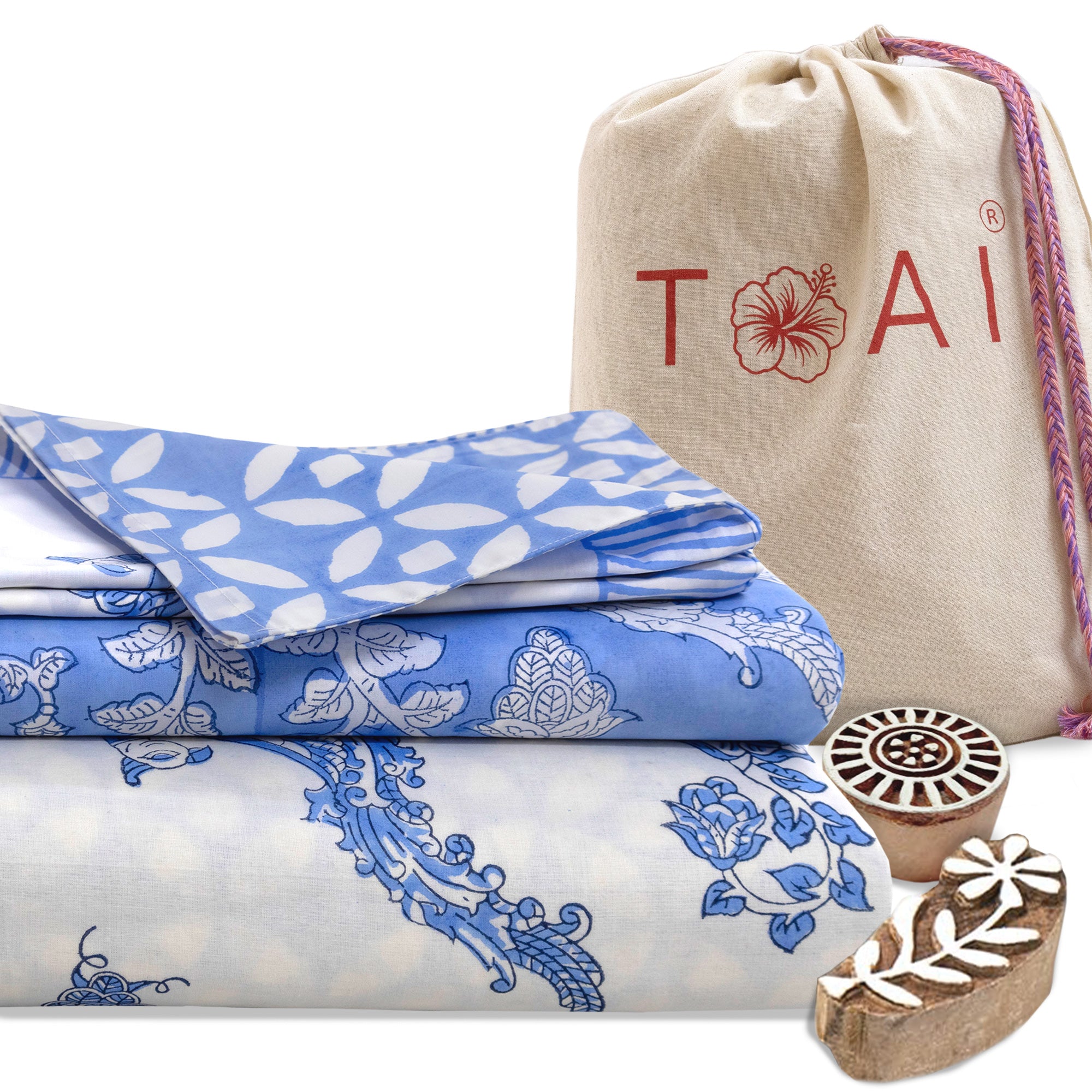 Blue Bird| All- Season Bedding Set | Premium Bedsheet , Pillow Covers, Dohar