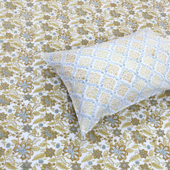 Autumn Leaves | 300TC Bedsheet | 2 Pillow Covers | Mulmul Cotton Quilt