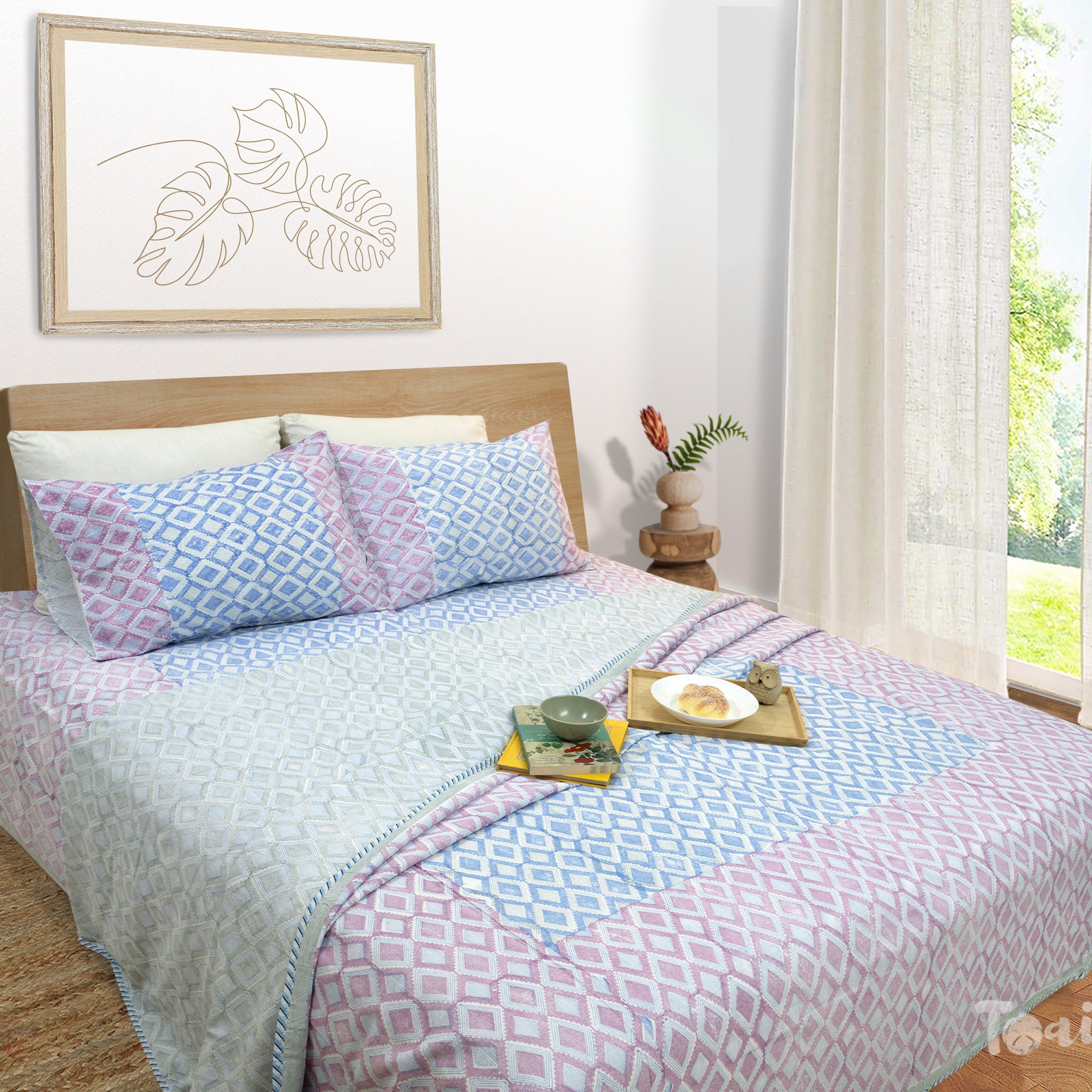 Vintage Line Checks-Dohar Bedding Set