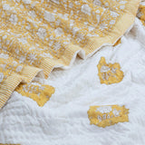 Yellow Kalamkari | 300TC Bedsheet | 2 Pillow Covers | Mulmul Cotton Dohar