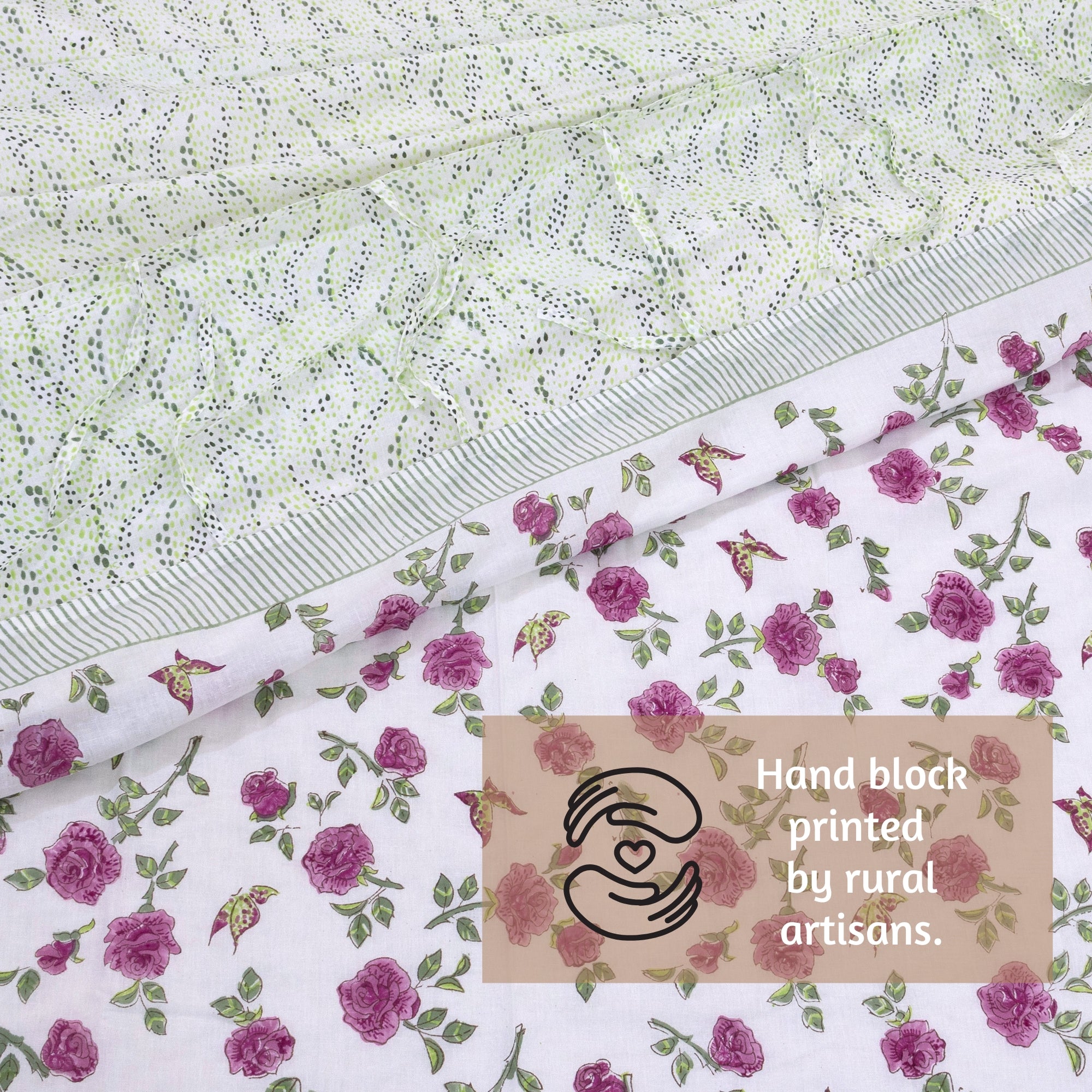 Rose Meadow | Quilt Duvet Cover with Pillow Covers