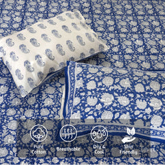 Blue Kalamkari   | 210TC Pure Cotton