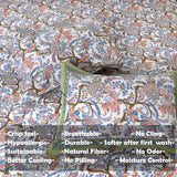 Many Color florals on White |hand block printed bedsheet| Double bed ,Queen size | 210 TC Pure Cotton| Complementing pillow covers