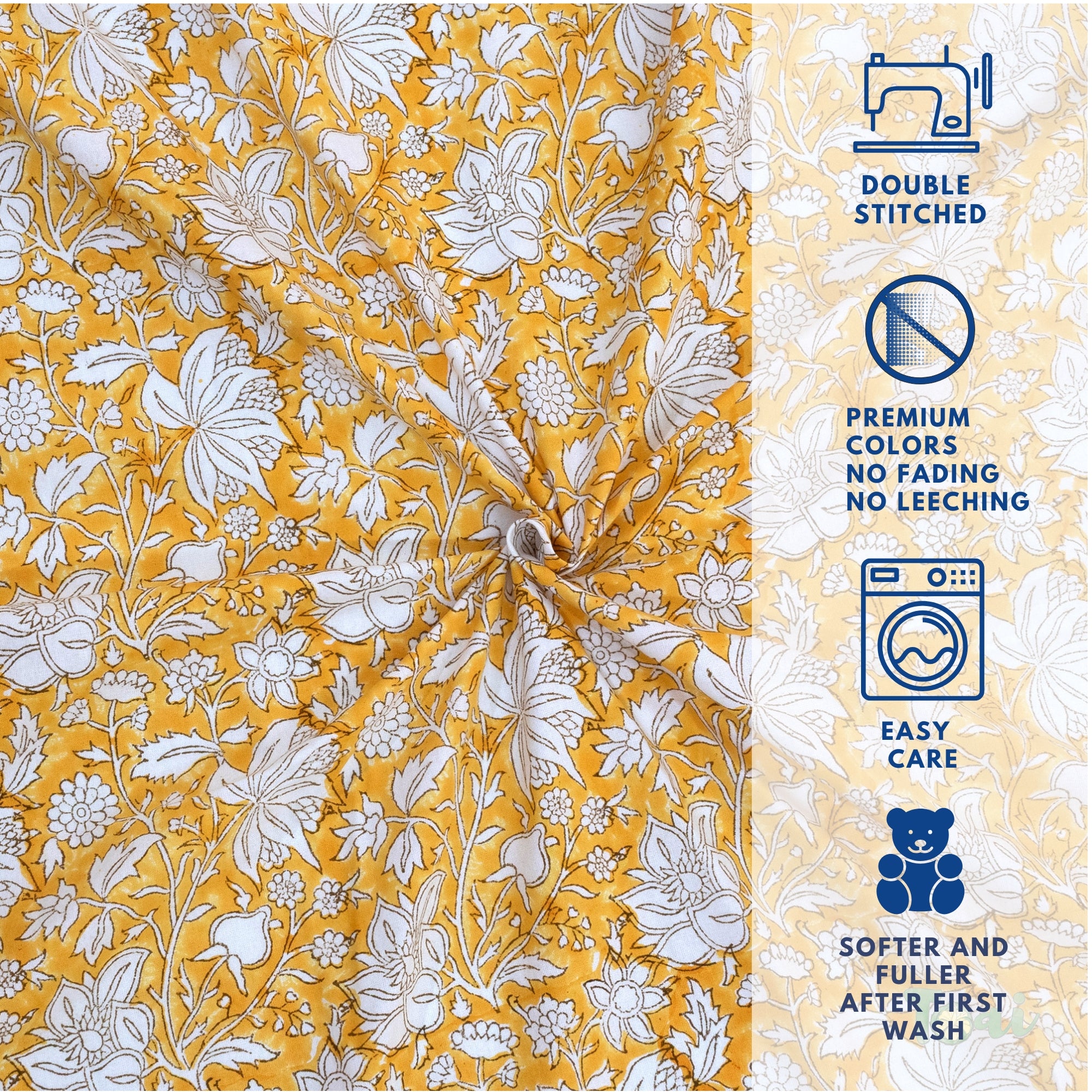 Yellow Kalamkari | Fine Quality Bedsheet