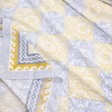 Yellow Grey Pattern|300TC Mercerized Cotton Bedsheet