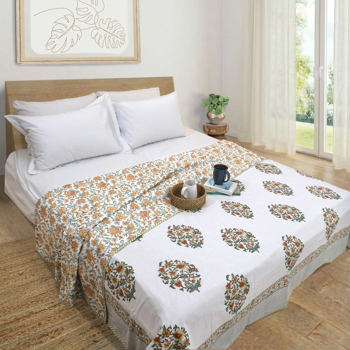 Earthy Mugal Motif  | Dohar | Summer Blanket