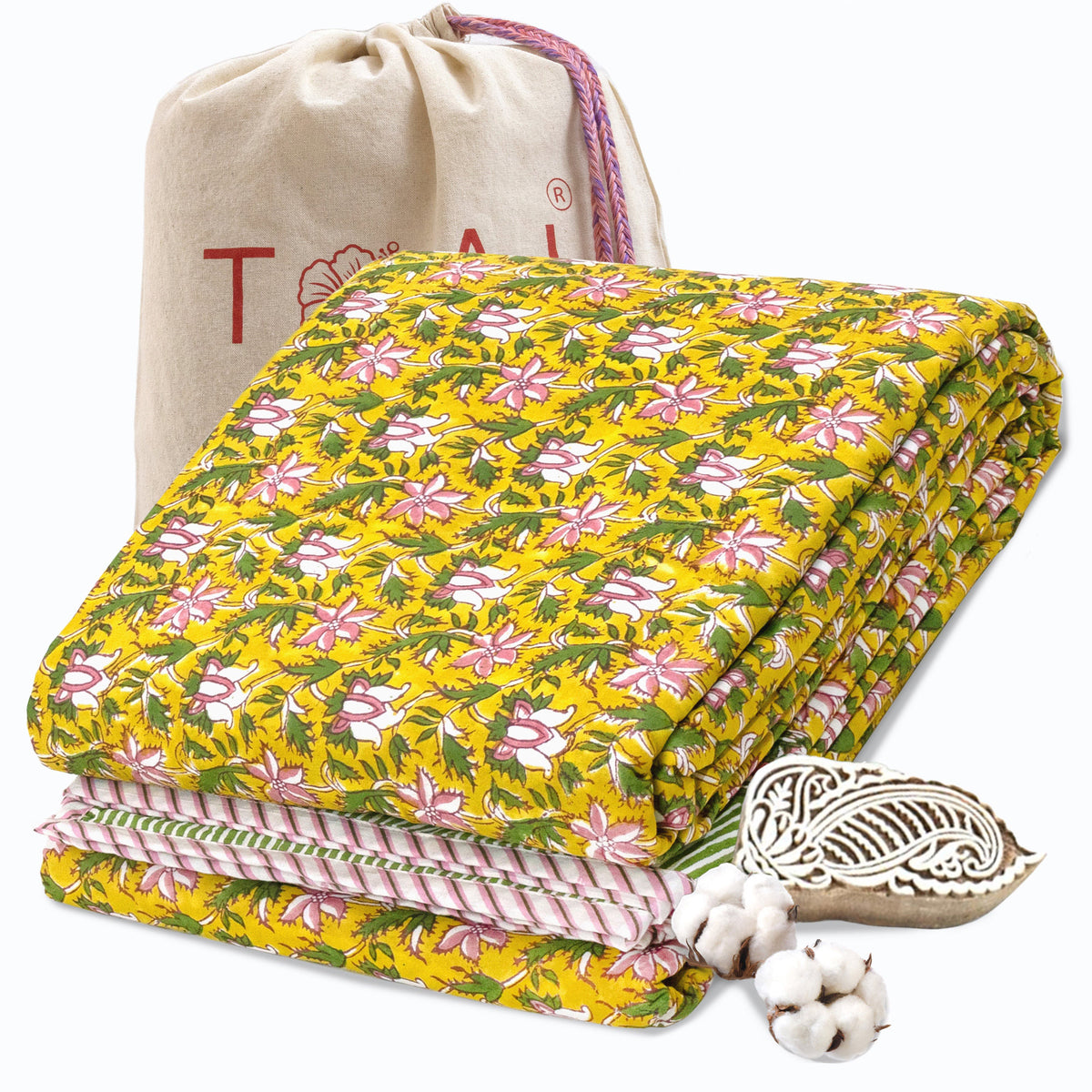 Pink Floral Pond | Dohar | Summer Blanket
