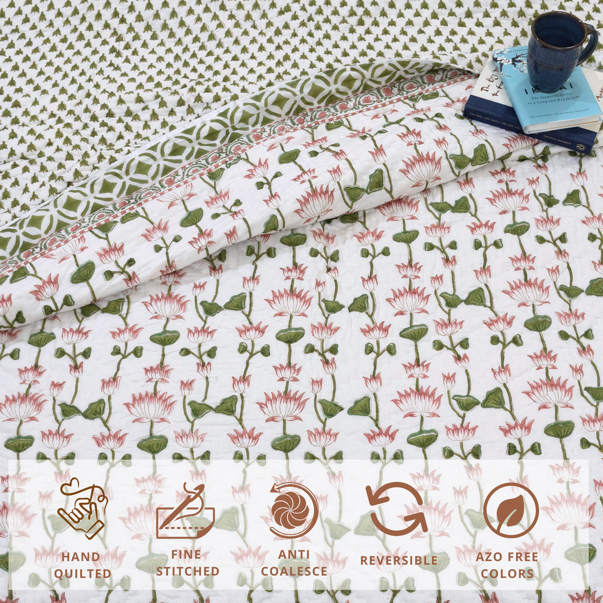 Lotus Vines  |  Quilts | Razai | Comforter