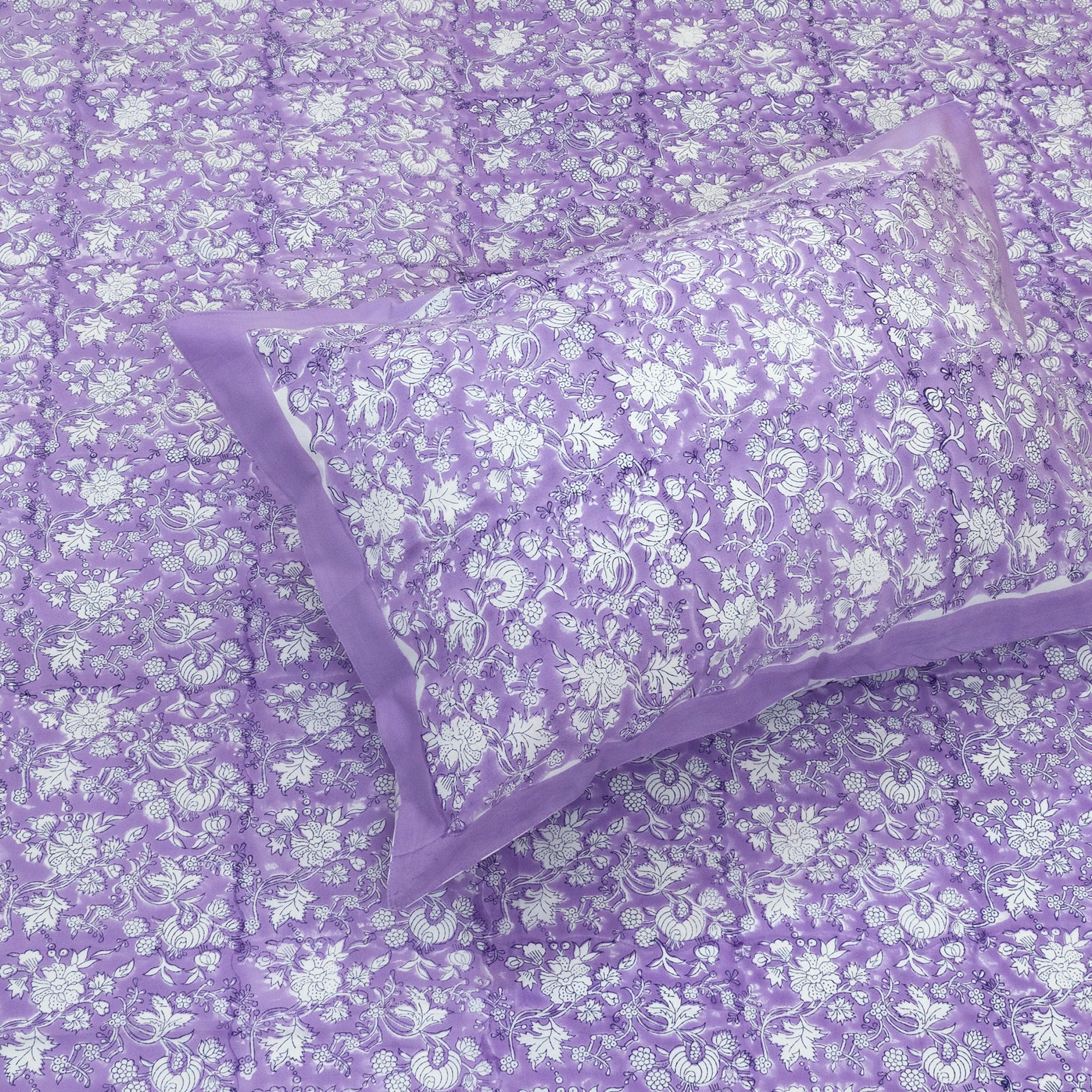 Lavender Kalamkari | Premium Bedsheet