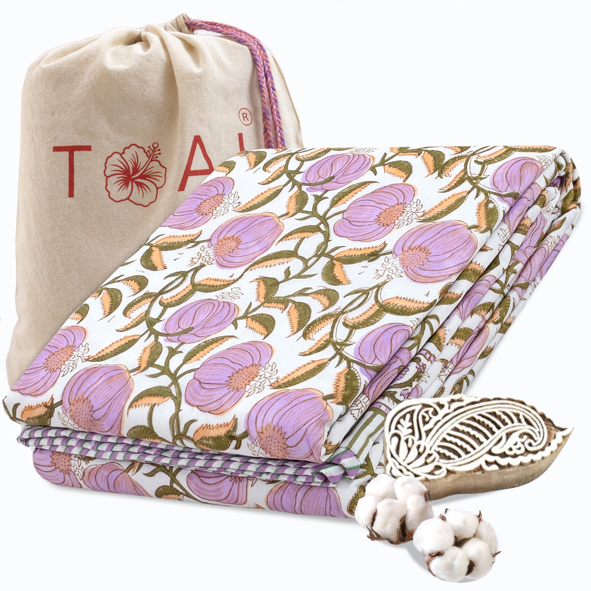 Round Flowers & Leaves | Dohar | Summer Blanket