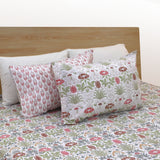 Spring Florals| 300TC Bedsheet | 2 Pillow Covers | Mulmul Cotton Dohar