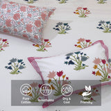 Flower Bunch on White | 210TC Pure Cotton Bedsheet