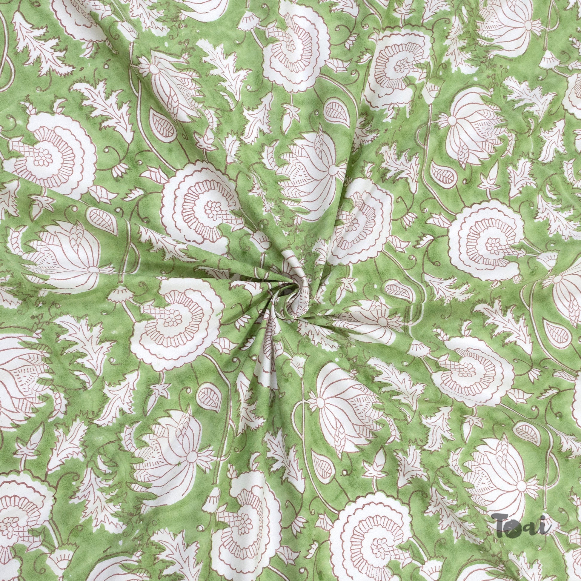 Green Kalamkari  - Pure Cotton Bedding